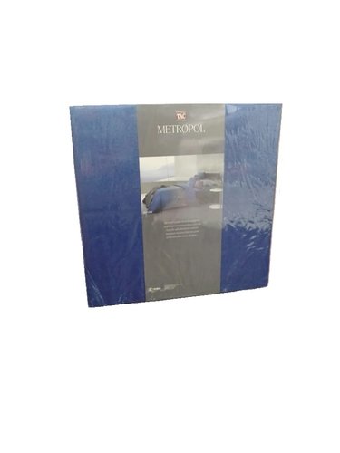 Постельное белье TAC METROPOL SKYLINE хлопковый сатин делюкс голубой евро, фото, фотография