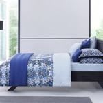 Постельное белье TAC METROPOL DREAM хлопковый сатин делюкс синий евро, фото, фотография