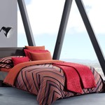 Постельное белье TAC METROPOL VOLUM хлопковый сатин делюкс красный евро, фото, фотография