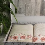 Набор полотенец для ванной в подарочной упаковке 2 пр. Pupilla ANEMON бамбуковая махра белый, фото, фотография