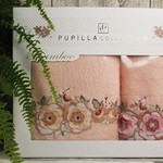 Набор полотенец для ванной в подарочной упаковке 2 пр. Pupilla ANEMON бамбуковая махра розовый, фото, фотография