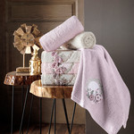 Набор полотенец для ванной в подарочной упаковке 2 пр. Pupilla HAYAL бамбуковая махра кофейный, фото, фотография