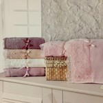 Набор полотенец для ванной в подарочной упаковке 2 пр. Pupilla INCI бамбуковая махра сиреневый, фото, фотография