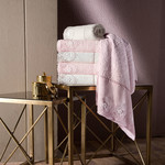 Полотенце для ванной в подарочной упаковке Pupilla ALVIN бамбуковая махра розовый 50х90, фото, фотография