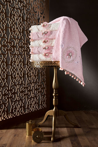 Набор полотенец для ванной в подарочной упаковке 4 шт. Pupilla LIZA бамбуковая махра 50х90, фото, фотография