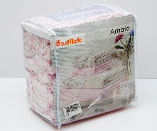Набор полотенец для ванной 6 шт. Ozdilek AMATA хлопковая махра розовый 70х140, фото, фотография