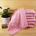 Набор полотенец для ванной 6 шт. Ozdilek DELFINO хлопковая махра розовый 70х140, фото, фотография