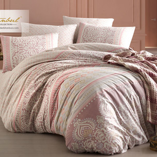 Постельное белье Istanbul Home Collection RANFORCE ALARA хлопковый ранфорс лососевый евро