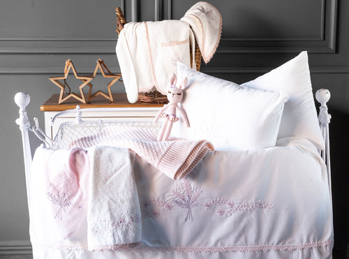 Набор в кроватку для новорожденных Pupilla ABBY хлопковый сатин белый, фото, фотография