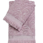Подарочный набор полотенец для ванной 50х90, 70х140 Karna ESRA хлопковая махра грязно-розовый, фото, фотография