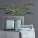 Подарочный набор полотенец для ванной 50х90, 70х140 Karna ARMOND махра бамбук/хлопок ментол, фото, фотография