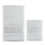 Подарочный набор полотенец для ванной 50х90, 70х140 Karna ARMOND махра бамбук/хлопок кремовый, фото, фотография