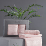 Подарочный набор полотенец для ванной 50х90, 70х140 Karna ARMOND махра бамбук/хлопок пудра, фото, фотография