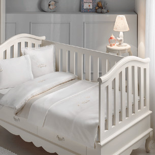 Постельное белье для новорожденных Tivolyo Home HAPPY BEBE хлопковый сатин делюкс бежевый
