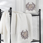 Полотенце для ванной в подарочной упаковке Karna DAVIS хлопковая махра кремовый 50х90, фото, фотография
