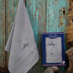 Полотенце для ванной в подарочной упаковке Karna ROTA хлопковая махра серый 50х90, фото, фотография