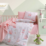 Постельное белье для новорожденных с пледом из велсофта Istanbul Home Collection BIRD HOUSE лососевый, фото, фотография