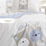 Постельное белье для новорожденных с пледом из велсофта Istanbul Home Collection FRIENDS синий, фото, фотография