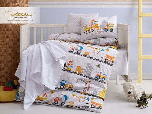 Постельное белье для новорожденных с пледом из велсофта Istanbul Home Collection TRUCK, фото, фотография