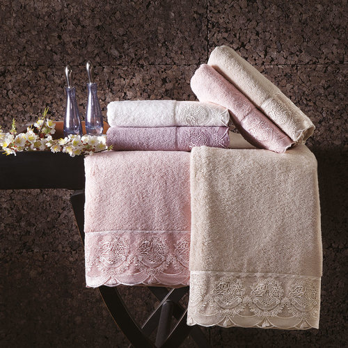 Полотенце для ванной Tivolyo Home DIAMANT хлопковая махра фиолетовый 75х150, фото, фотография