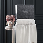 Подарочный набор полотенец для ванной 50х90, 70х140 Karna VALOR хлопковая махра кремовый, фото, фотография