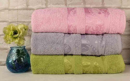 Набор полотенец для ванной 6 шт. Luzz LEYLAK хлопковая махра 70х140, фото, фотография