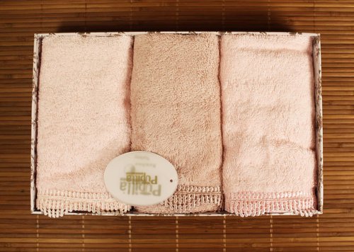 Подарочный набор полотенец-салфеток 3 шт. Pupilla VIVA бамбуковая махра, фото, фотография