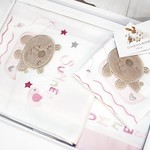 Постельное белье для новорожденных Tivolyo Home FISHY BEBE хлопковый сатин делюкс розовый, фото, фотография