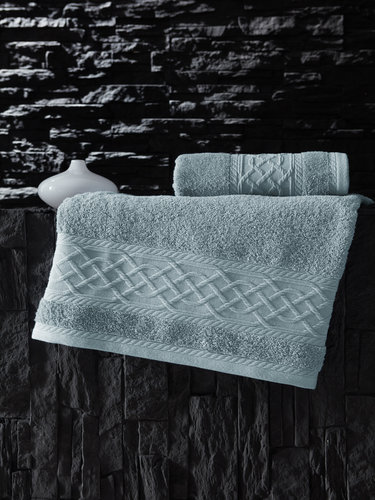 Полотенце для ванной Karna GRAVIT хлопковая махра небесно-синий 50х90, фото, фотография