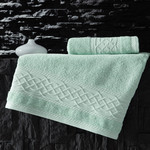 Полотенце для ванной Karna GRAVIT хлопковая махра зелёный 50х90, фото, фотография