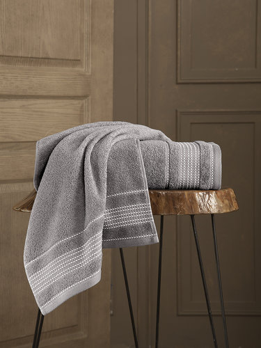 Полотенце для ванной Karna LADIN хлопковая махра капучино 70х140, фото, фотография