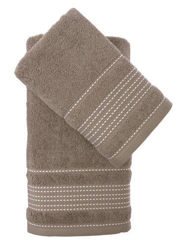 Полотенце для ванной Karna LADIN хлопковая махра капучино 70х140, фото, фотография