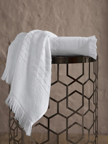 Полотенце для ванной Karna MONARD бамбуковая махра экрю 50х90, фото, фотография