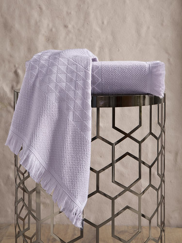 Полотенце для ванной Karna MONARD бамбуковая махра светло-лавандовый 70х140, фото, фотография