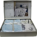Постельное белье для новорожденных с пледом из велсофта Istanbul Home Collection BIRDLY серый, фото, фотография