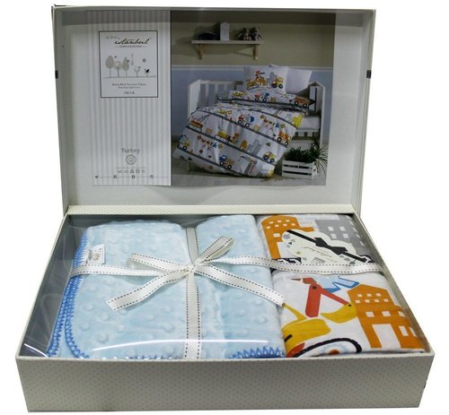 Постельное белье для новорожденных с пледом из велсофта Istanbul Home Collection TRUCK, фото, фотография