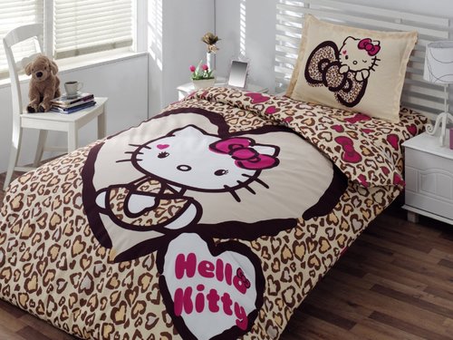 Постельное белье Virginia Secret Hello Kitty Leopar 1,5 спальный, фото, фотография