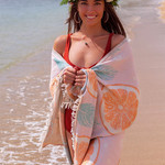 Полотенце пештемаль для пляжа, сауны, бани Begonville DREAMSCAPE ORANGE хлопок pink 90х180, фото, фотография
