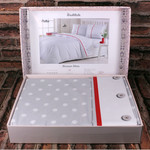 Постельное белье Ozdilek RANFORCE POLKA хлопковый ранфорс серый 1,5 спальный, фото, фотография