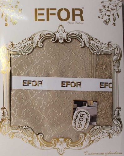 Скатерть прямоугольная Efor KDK жаккард кофейный 140х180, фото, фотография
