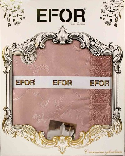 Скатерть прямоугольная Efor KDK жаккард сухая роза 160х220, фото, фотография
