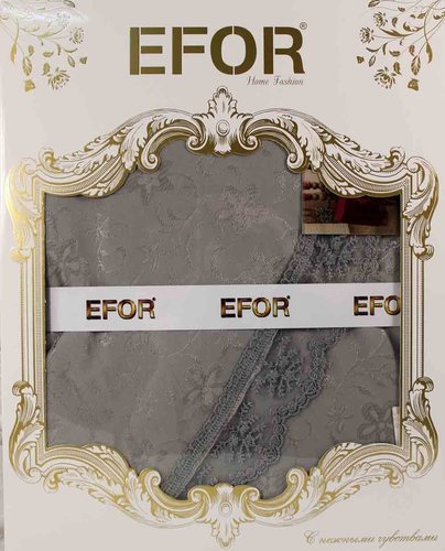Скатерть овальная Efor KDK жаккард серый 160х220, фото, фотография