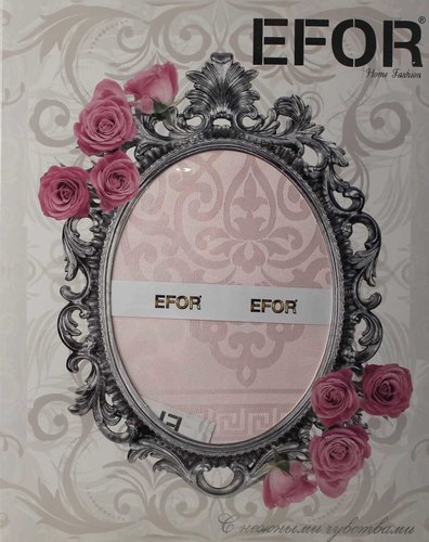 Скатерть прямоугольная Efor ECRIN жаккард розовый 160х220, фото, фотография