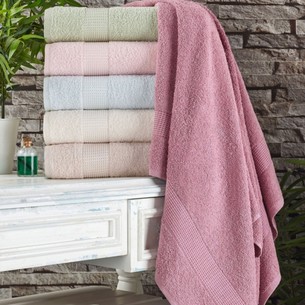 Полотенце для ванной Tivolyo Home PAMUK HAVLU хлопковая махра грязно-розовый 30х50