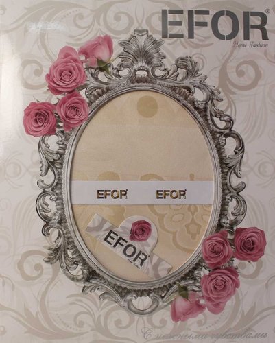Скатерть прямоугольная Efor JESS жаккард золотисто-бежевый 160х300, фото, фотография