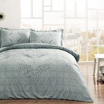 Постельное белье TAC HAPPY DAYS OLIVIA хлопковый сатин ментол евро, фото, фотография