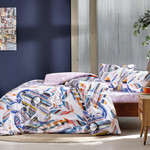 Комплект подросткового постельного белья TAC JOYFUL хлопковый ранфорс пудра 1,5 спальный, фото, фотография