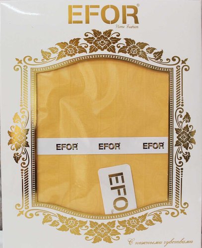Скатерть прямоугольная Efor POLY жаккард жёлтый 160х220, фото, фотография