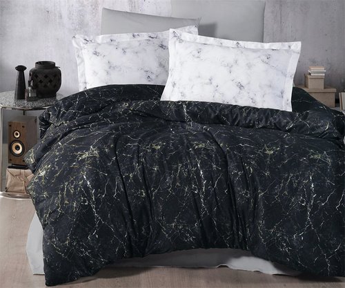 Постельное белье Ecosse SATIN BLANCA хлопковый сатин чёрный 1,5 спальный, фото, фотография
