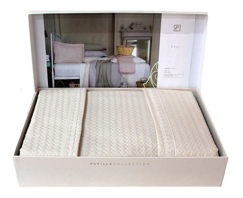 Вафельная простыня для укрывания Pupilla DALI хлопок бежевый 220х240, фото, фотография